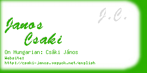 janos csaki business card