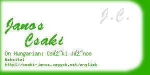 janos csaki business card